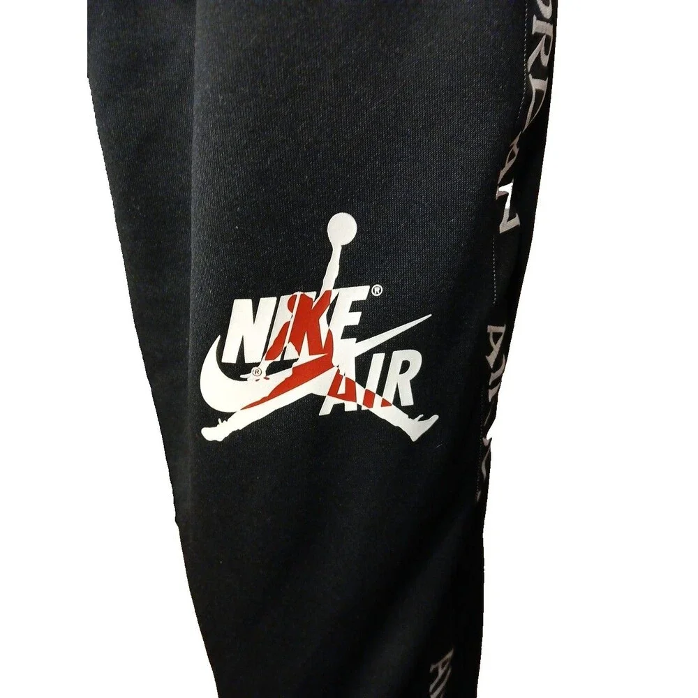 Nike Air Jordan Pants Medium Black Track Joggers Jumpman Side Stripe 28x30   T16